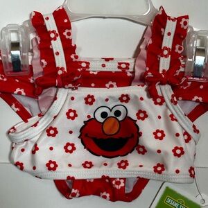 NWT Sesame Street Baby Girl’s Elmo 2-Piece Bathing Suit Size 3-6M, 6-9M